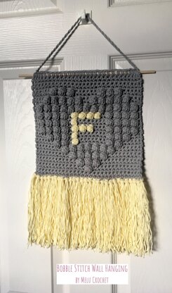 Personalised Heart Bobble Stitch Wall Hanging by Melu Crochet