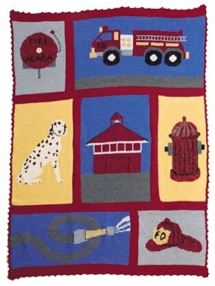 Knit Commemorative Fire Fighter Throw in Lion Brand Wool-Ease