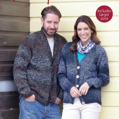 Shawl Collar and V Neck Cardigans in Hayfield Illusion - 7934 - Downloadable PDF