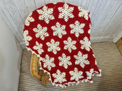 Christmas Snowflakes Afghan Baby Blanket