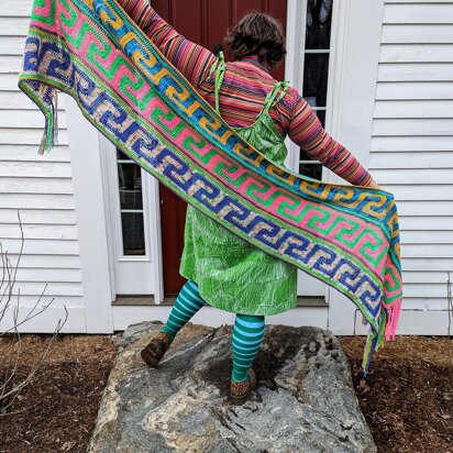 Meandros Stripe Shawl