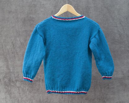 P165 Christmas Penguin Motif Jumper