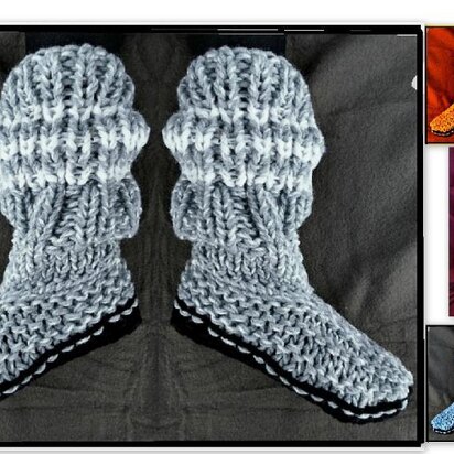 924- Aran Sock Slippers - knitting pattern