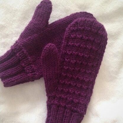 Warm waffle stitch Mittens