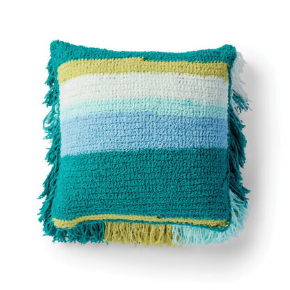 Freeform Fringe Crochet Cushion in Bernat Blanket Breezy - Downloadable PDF