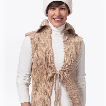 Natural Vest in Bernat Alpaca