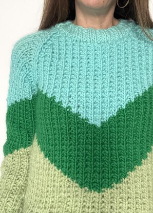 Chevron Raglan Pullover