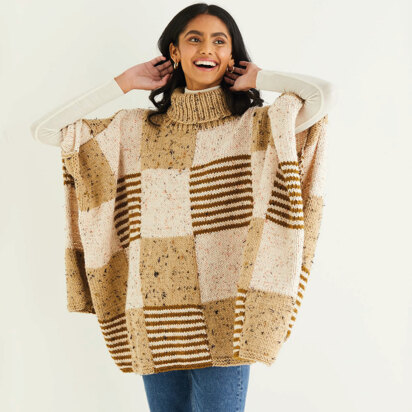 Poncho in Hayfield Bonus Chunky Tweed - 10344 - Downloadable PDF