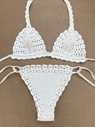 Lace bikini bralette top and bottoms