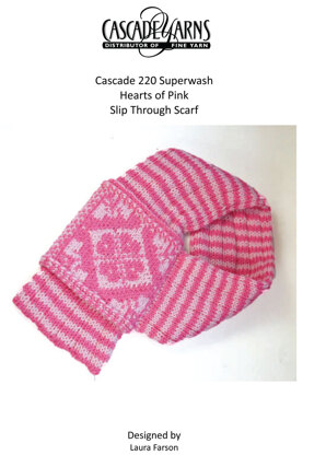 Hearts of Pink Slip in Cascade 220 Superwash - W281