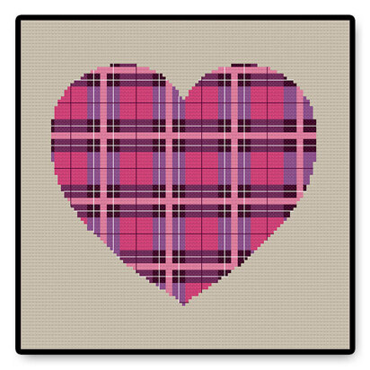 Plaid Heart - PDF Cross Stitch Pattern