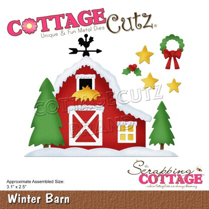 CottageCutz Dies - Winter Barn, 3.1"X2.5"