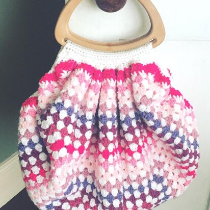 PINK CANDY Fat Bottomed Crochet Granny Bag