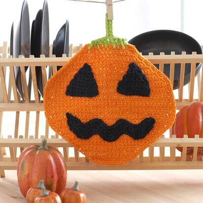 Jack'o Lantern Dishcloth in Lily Sugar 'n Cream Solids