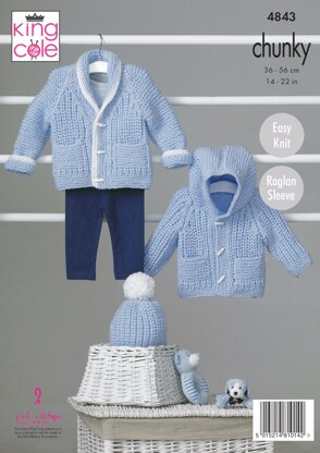 Jackets and Hat in King Cole Chunky - 4843 - Downloadable PDF