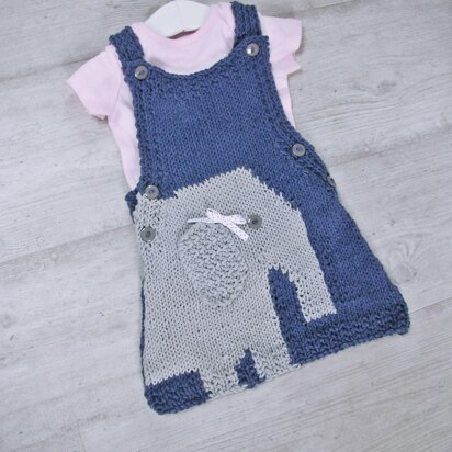 Elephant Pinafore for baby 0-3 yrs