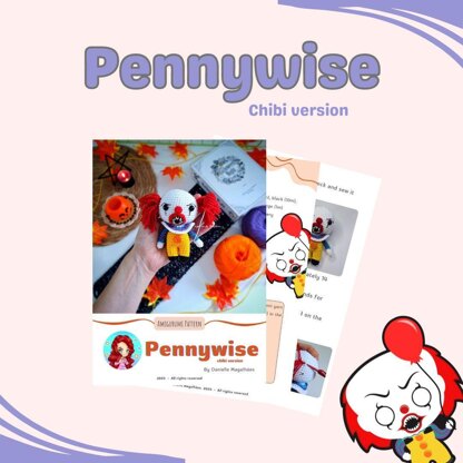 Pennywise amigurumi pattern (chibi version)