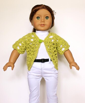 Short Sleeve Sweater or Shrug for American Girl or other 18 inch dolls 
