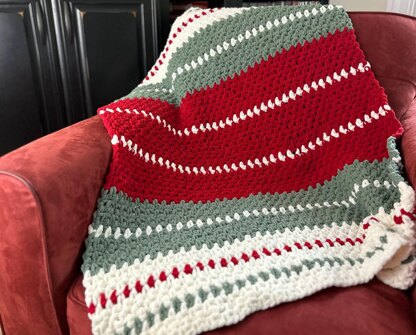 Christmas Lane Striped blanket