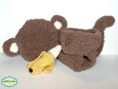 Monkey Hat, Diaper Cover, and Amiurumi Banana Set