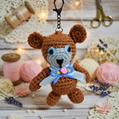 Crochet Bear Keychain Pdf + Video Tutorial