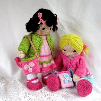 Polly and Kate - Knitted Dolls