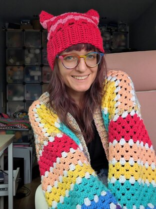 Cat Ear Beanie and Bobble Hat