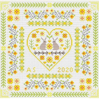 Riverdrift House Bunny Heart Sampler Cross Stitch Kit