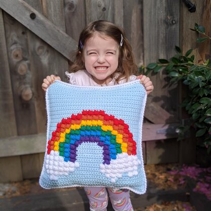 Rainbow Puff Blanket & Pillow Set