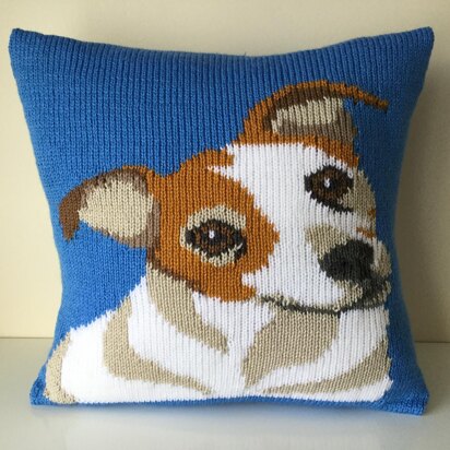 Ben the Jack Russell Cushion Cover - knitting pattern