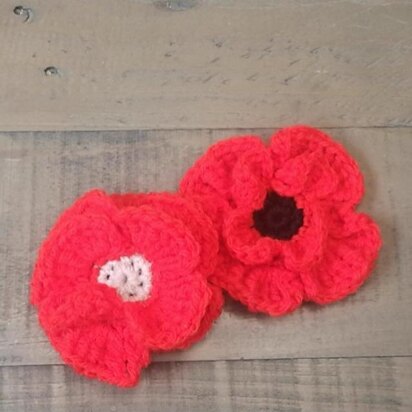 Double Poppy flower pin