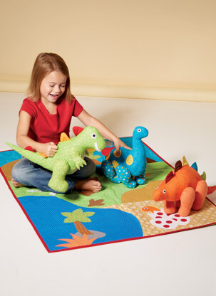 McCall's Dinosaur Plush Toys and AppliquÃ©d Quilt M7553 - Paper Pattern Size One Size Only