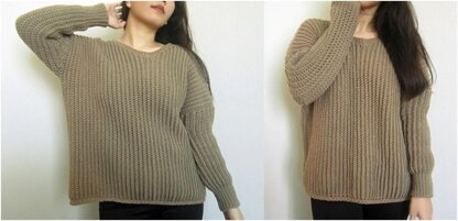 Crochet Oversized Batwing Sweater