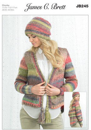 Hat and Jacket in James C. Brett Marble Chunky - JB245