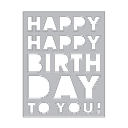 Hero Arts Fancy Dies - Birthday Message Cover Plate