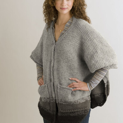 Metro Poncho in Lion Brand Wool-Ease - 90187AD