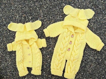 Knit Cable Baby Romper