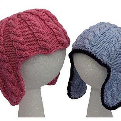Baby Cable Ear Flap Hats