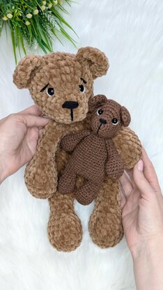 Crochet bear snuggler pattern, easy crochet baby lovey blanket pattern