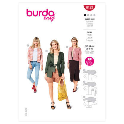 Burda Style Misses' Jacket B6123 - Paper Pattern, Size 8-18