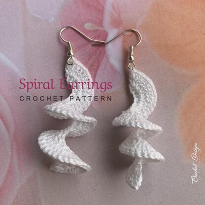 Spiral Earrings, Crochet Earrings Pattern, PDF File - pattern for beginners