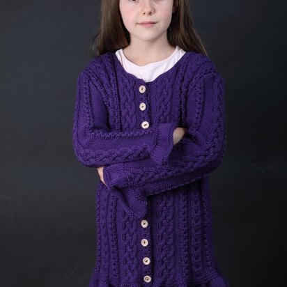 Anael - Cable Cardigan for Girls Children- 3rd version - Sizes 98 / 104 / 110 / 116 / 122 / 128 / 134 / 140 (EU) 3 / 4 / 5 / 6 / 7 / 8 / 9 / 10 (US)