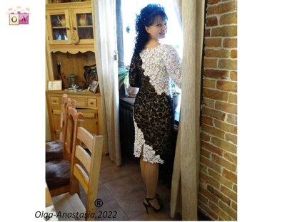 Black and white lace dress