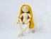 Doll Caroline  ( beads jointed) knitted flat