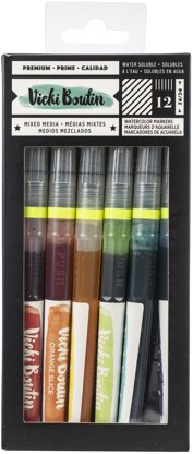 American Crafts Vicki Boutin Mixed Media Watercolor Markers 12/Pkg - 566125