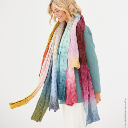 Lana Grossa 09 Crochet Scarf in Cool Wool Lace Hand Dyed PDF