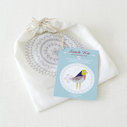 Nancy Nicholson Birdie One Printed Embroidery Kit - Multi