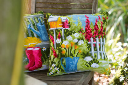 Vervaco Cross Stitch Kit - In My Garden - 40cm x 40cm