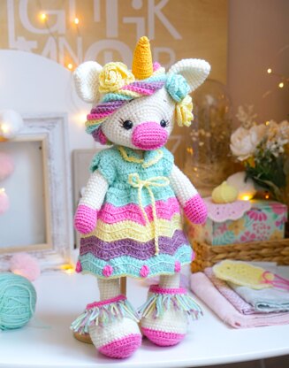 Crochet Toy Clothes Pattern - Outfit "Unicorn" for large toys