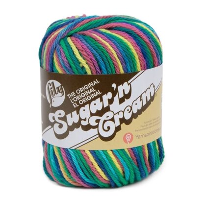 Sugar and Cream Cotton Yarn in Psychedelic Color, Variegated Color